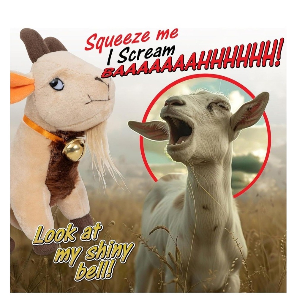 Screaming Goat Toy, Screaming Goat Plush Toy, Makes Fun Screaming Goat Sounds...